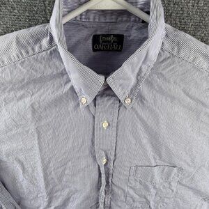 Gitman Bros Blue Cotton USA 16.5 32 Striped Button-Down Long Sleeve Shirt Pocket